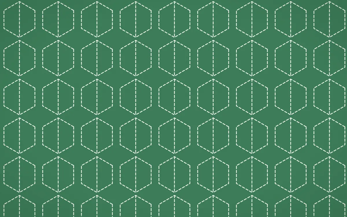 Jade Dynasty Stitch Hexagons — dark green and white sashiko background