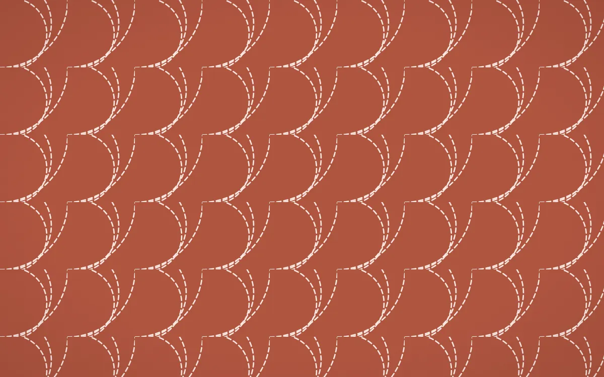Jaipur Rose Stitch Fans — colourful red and orange sashiko background