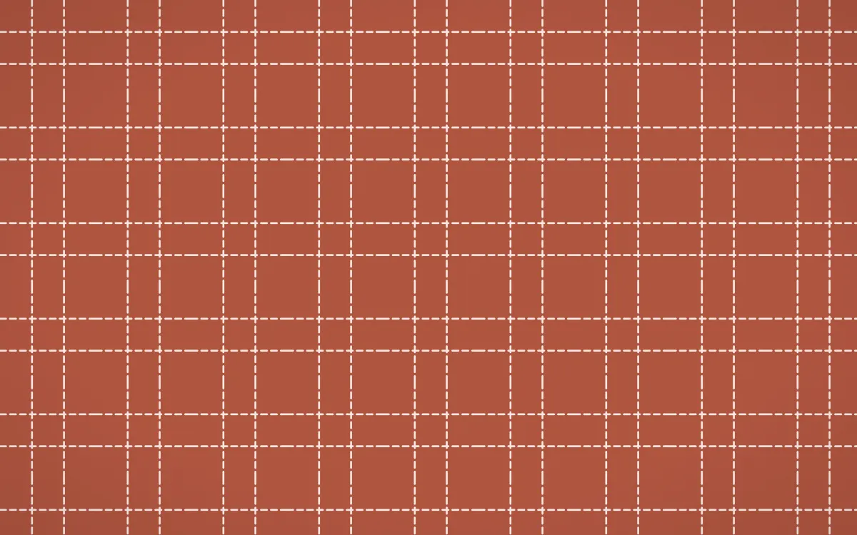 Jaipur Rose Stitch Grid — colourful red and orange sashiko background