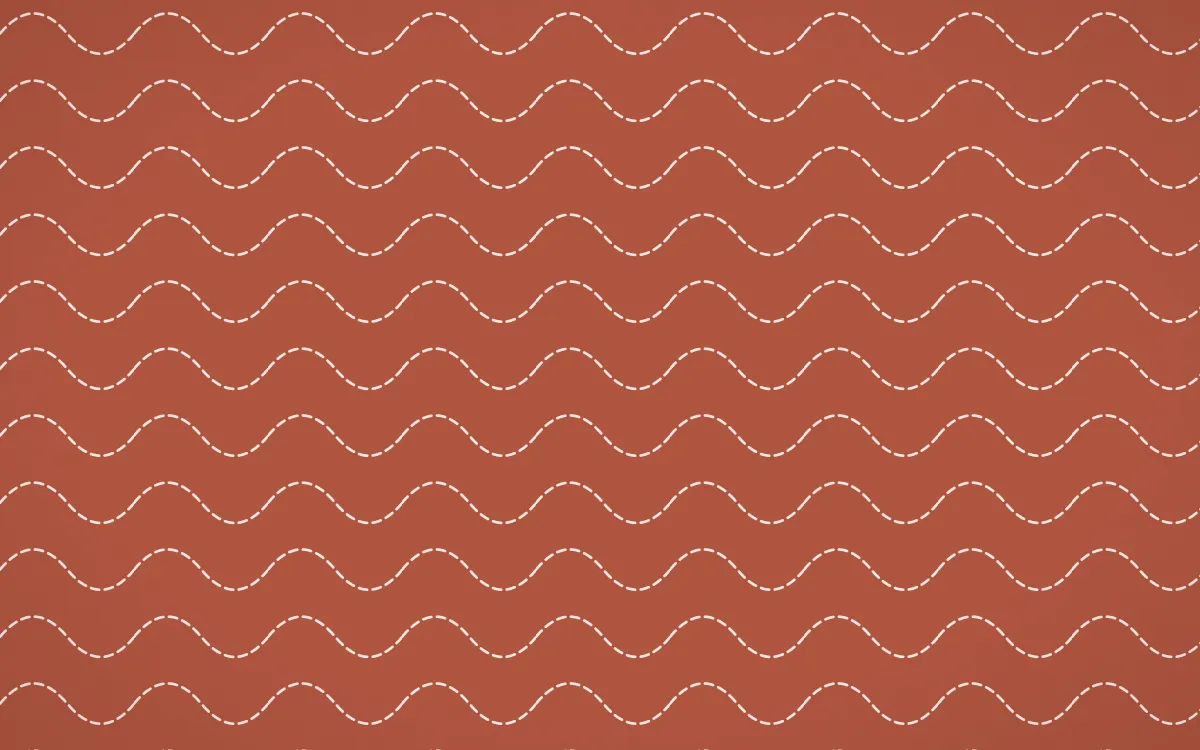 Jaipur Rose Stitch Waves — colourful red and orange sashiko background