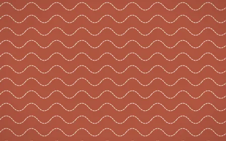 Jaipur Rose Stitch Waves — colourful red and orange sashiko background