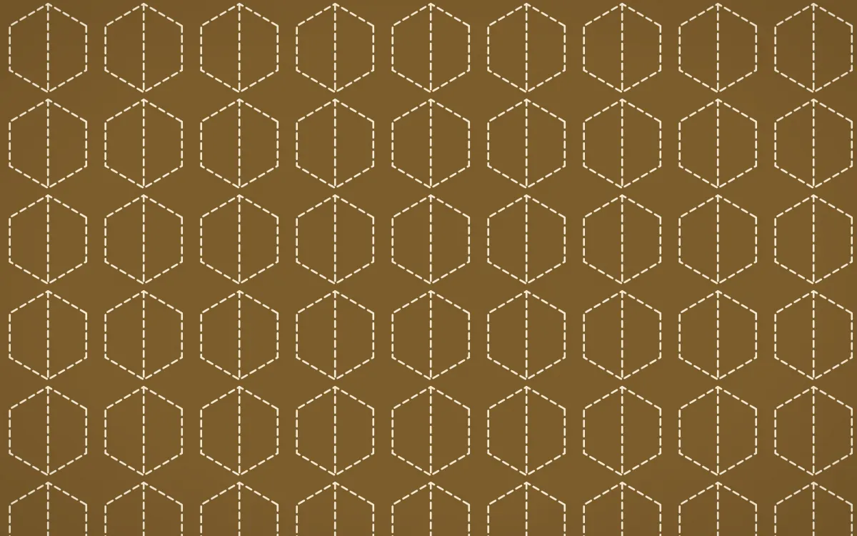 Java Heritage Stitch Hexagons — dark brown and beige sashiko background