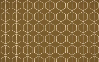 Java Heritage Stitch Hexagons — dark brown and beige sashiko background
