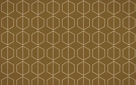 Java Heritage Stitch Hexagons — dark brown and beige sashiko background