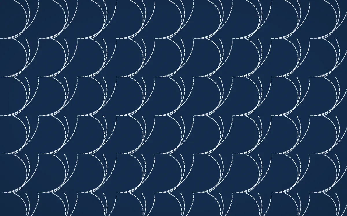 Jodhpur Indigo Stitch Fans — dark blue sashiko background
