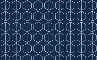 Jodhpur Indigo Stitch Hexagons — dark blue sashiko background