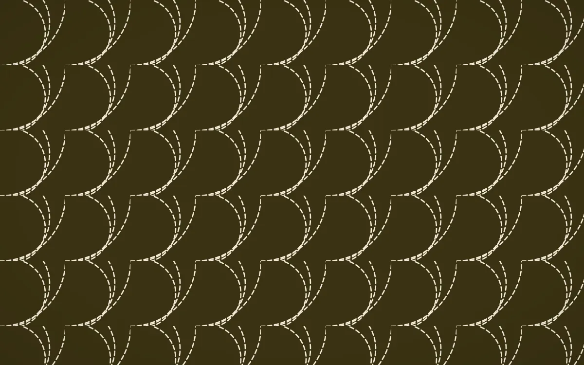 Kerala Spice Stitch Fans — dark brown and beige sashiko background
