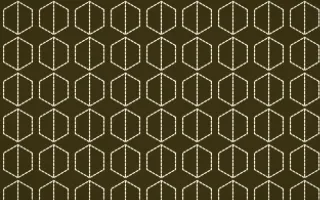 Kerala Spice Stitch Hexagons — dark brown and beige sashiko background