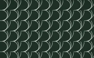 Kiwi Fern Stitch Fans — dark green and white sashiko background