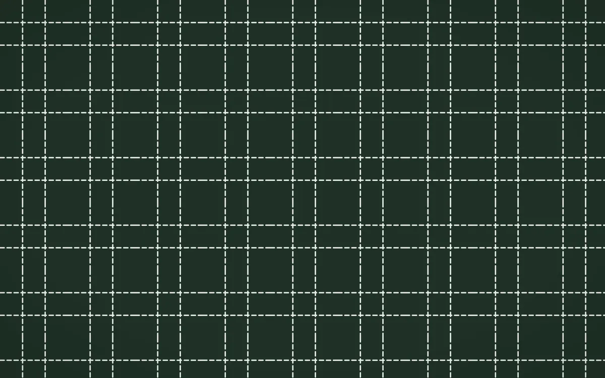 Kiwi Fern Stitch Grid — dark green and white sashiko background