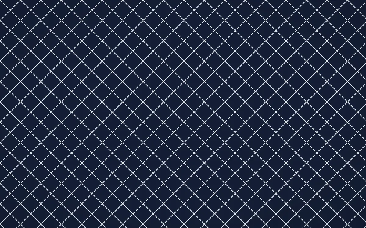 Kyoto Indigo Stitch Diamonds — dark blue and white sashiko background