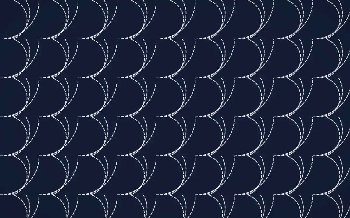 Kyoto Indigo Stitch Fans — dark blue and white sashiko background