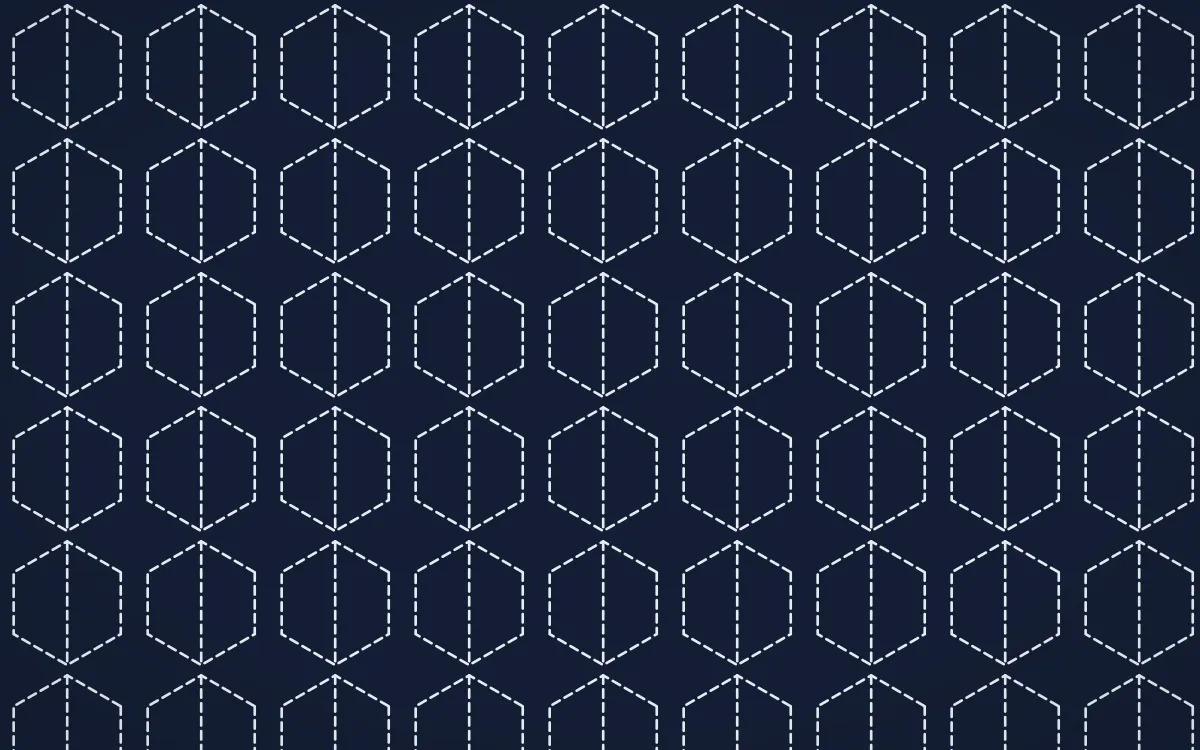 Kyoto Indigo Stitch Hexagons — dark blue and white sashiko background