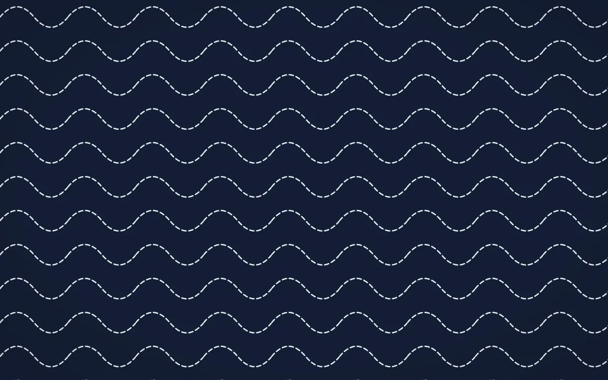 Kyoto Indigo Stitch Waves — dark blue and white sashiko background