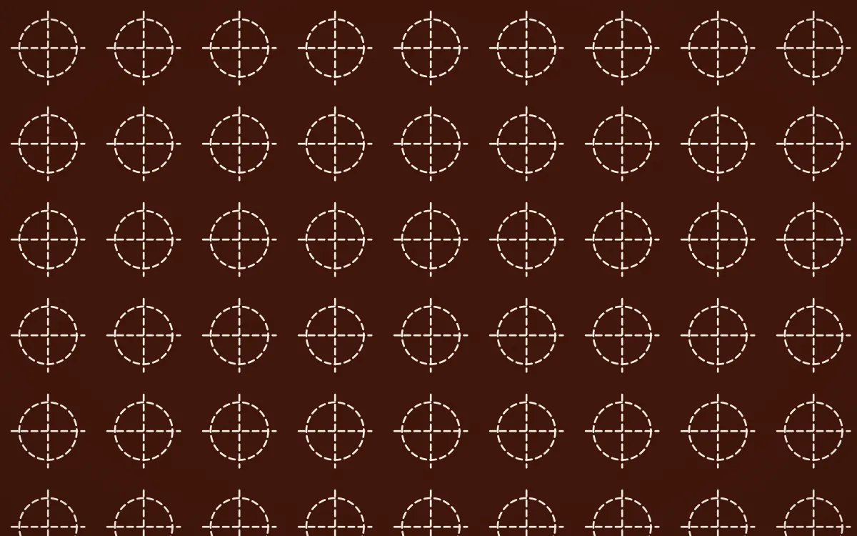 Lagos Wax Stitch Crosses — dark brown and beige sashiko background