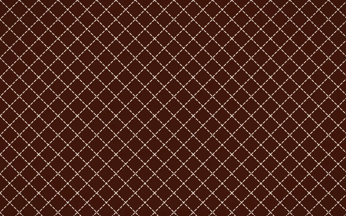 Lagos Wax Stitch Diamonds — dark brown and beige sashiko background