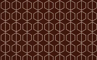 Lagos Wax Stitch Hexagons — dark brown and beige sashiko background