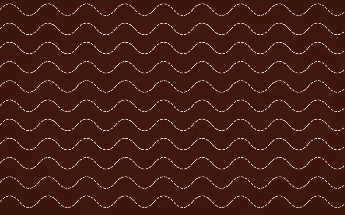Lagos Wax Stitch Waves — dark brown and beige sashiko background