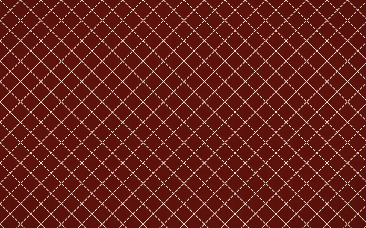 Lantern Festival Stitch Diamonds — dark red and orange sashiko background
