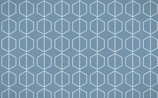Lapland Snow Stitch Hexagons — colourful blue and white sashiko background