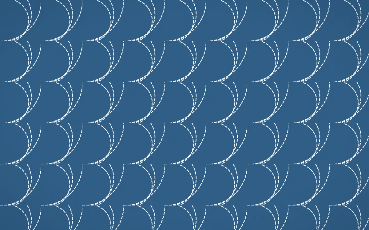 Lisbon Azul Stitch Fans — dark blue and white sashiko background