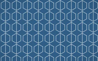Lisbon Azul Stitch Hexagons — dark blue and white sashiko background