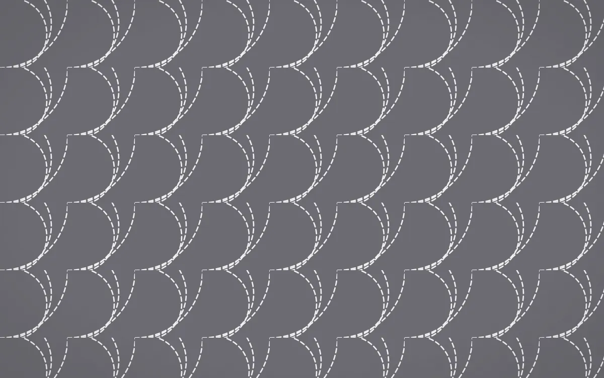 London Fog Stitch Fans — colourful grey and white sashiko background