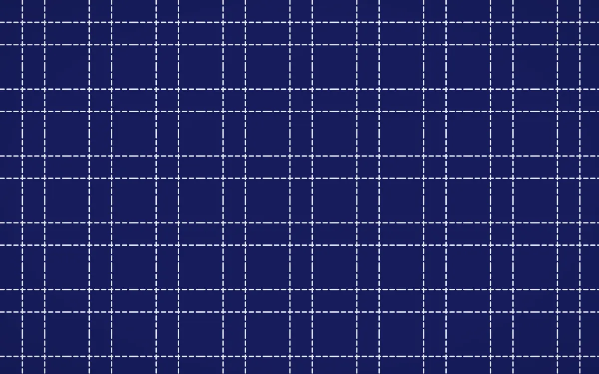 Majorelle Stitch Grid — dark blue and white sashiko background