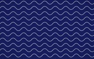 Majorelle Stitch Waves — dark blue and white sashiko background