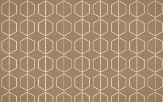 Manila Shell Stitch Hexagons — colourful orange and white sashiko background