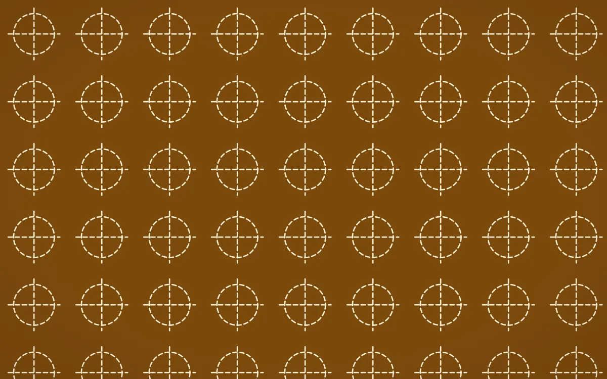Marigold Temple Stitch Crosses — dark brown and beige sashiko background