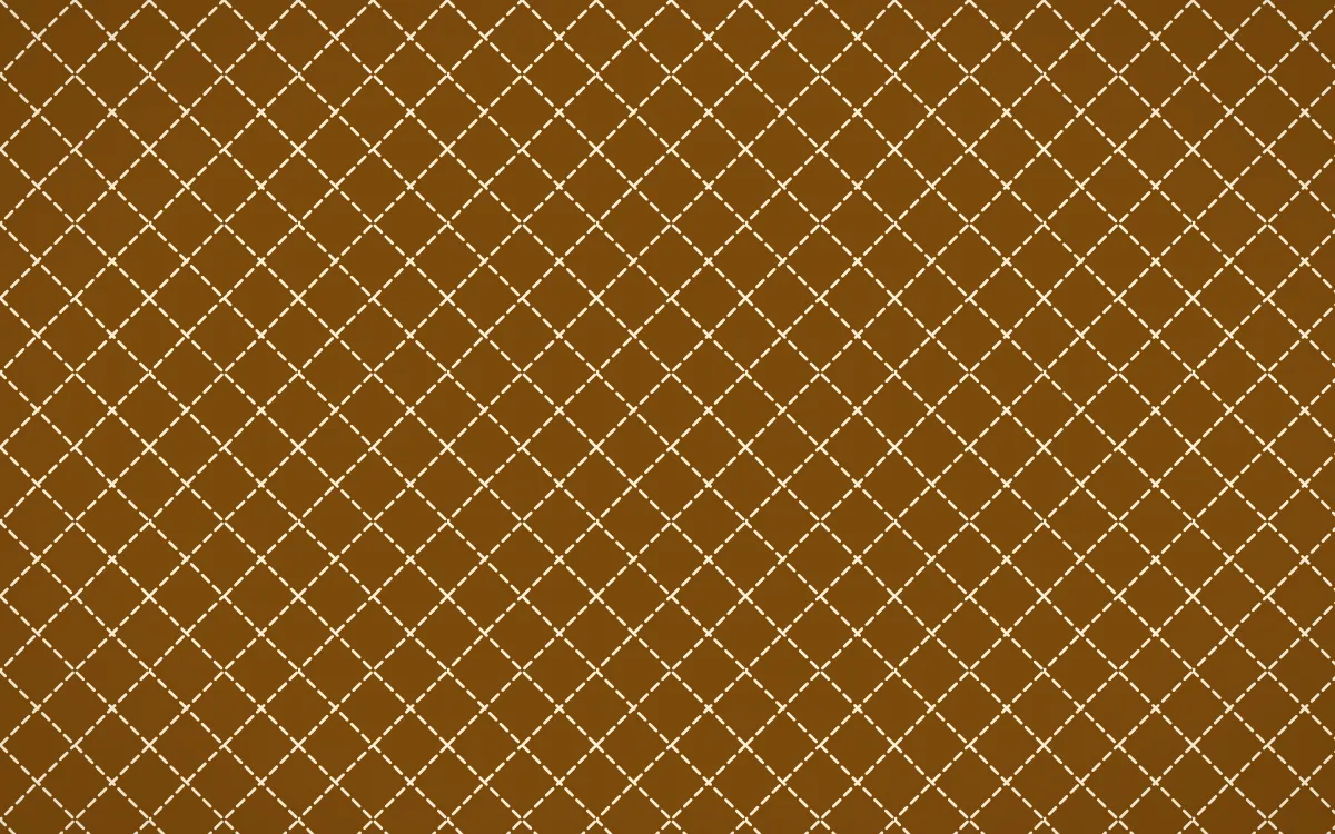 Marigold Temple Stitch Diamonds — dark brown and beige sashiko background