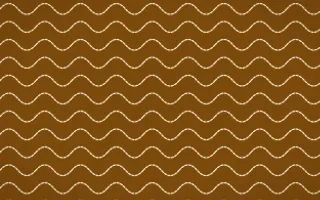 Marigold Temple Stitch Waves — dark brown and beige sashiko background
