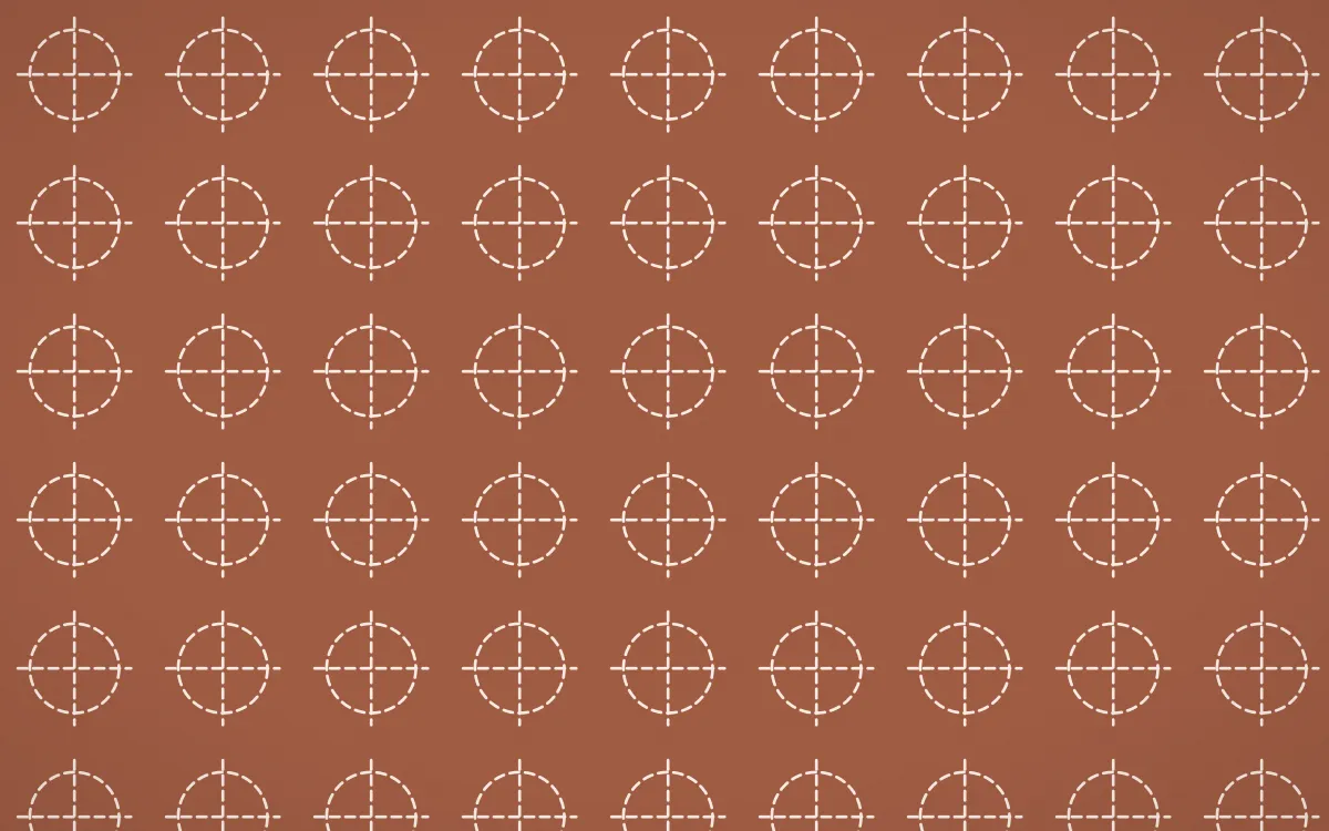 Marrakech Rose Stitch Crosses — colourful orange and beige sashiko background