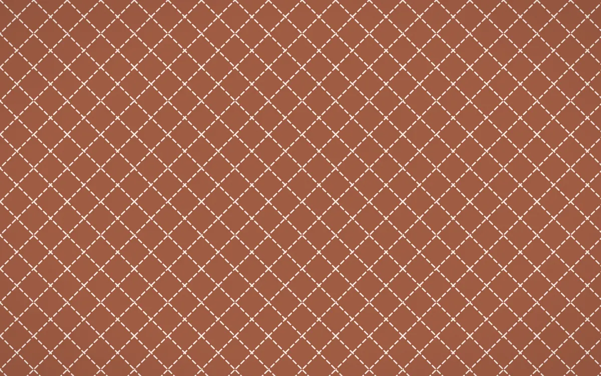 Marrakech Rose Stitch Diamonds — colourful orange and beige sashiko background