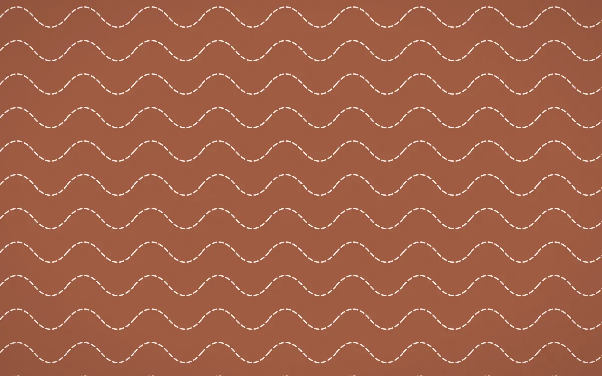 Marrakech Rose Stitch Waves — colourful orange and beige sashiko background