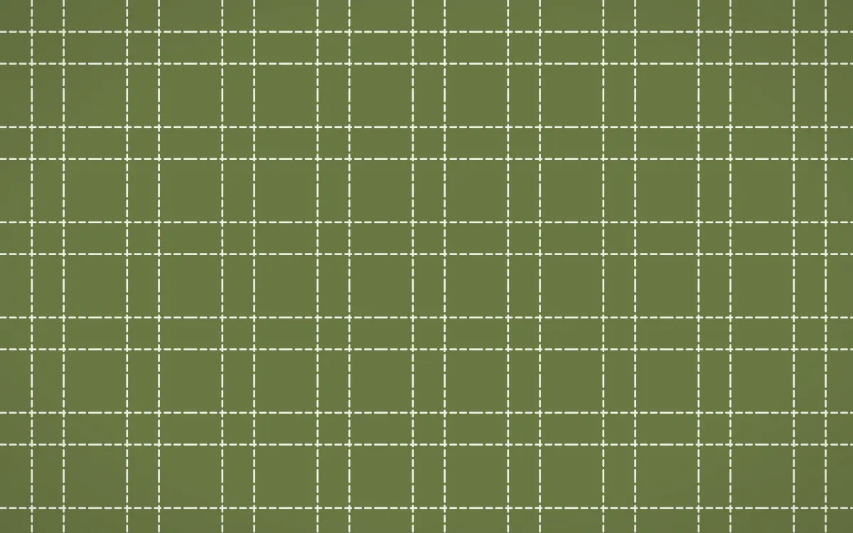 Matcha House Stitch Grid — dark green and white sashiko background