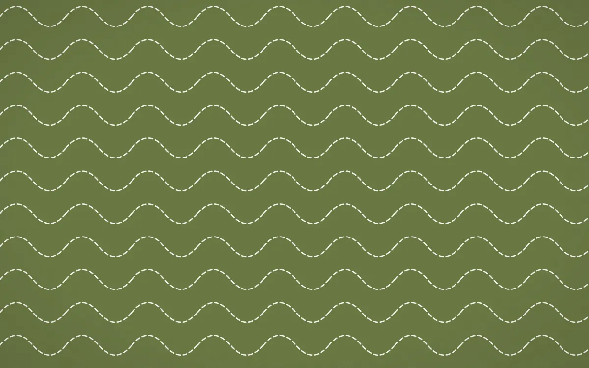 Matcha House Stitch Waves — dark green and white sashiko background