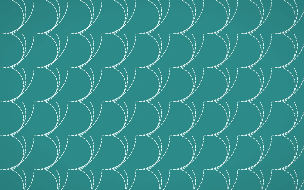 Miami Deco Stitch Fans — dark teal and white sashiko background