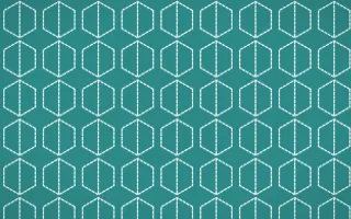 Miami Deco Stitch Hexagons — dark teal and white sashiko background
