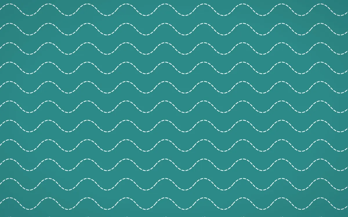 Miami Deco Stitch Waves — dark teal and white sashiko background