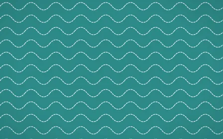 Miami Deco Stitch Waves — dark teal and white sashiko background