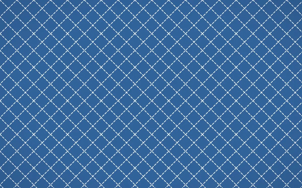 Ming Porcelain Stitch Diamonds — colourful blue and white sashiko background