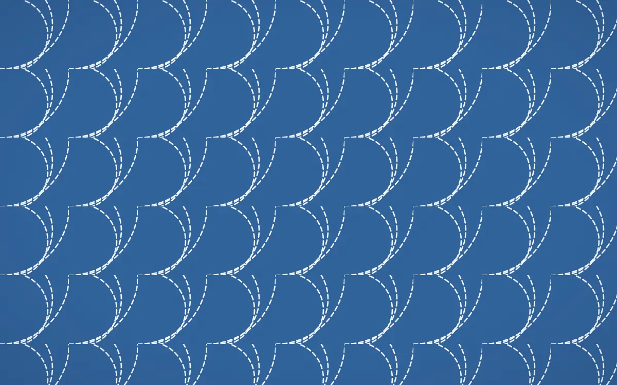 Ming Porcelain Stitch Fans — colourful blue and white sashiko background
