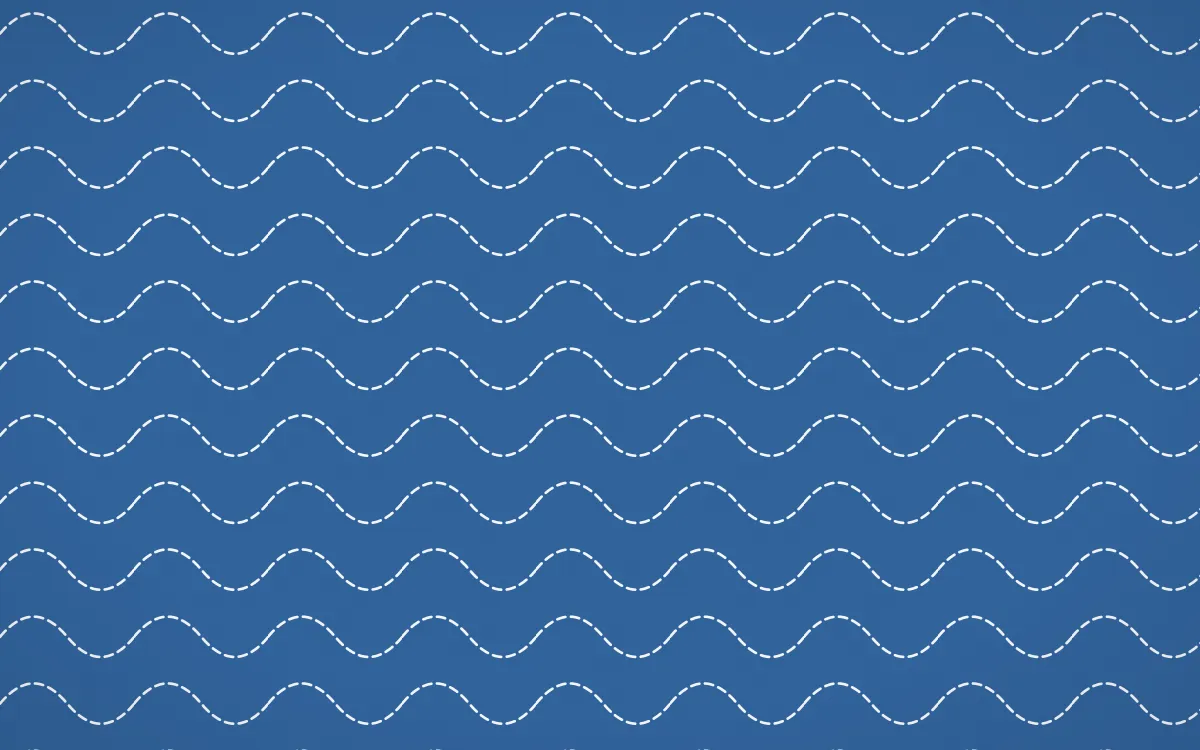 Ming Porcelain Stitch Waves — colourful blue and white sashiko background