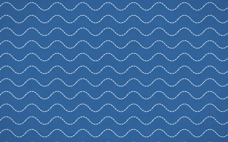 Ming Porcelain Stitch Waves — colourful blue and white sashiko background