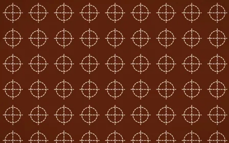 Momiji Maple Stitch Crosses — dark brown and beige sashiko background