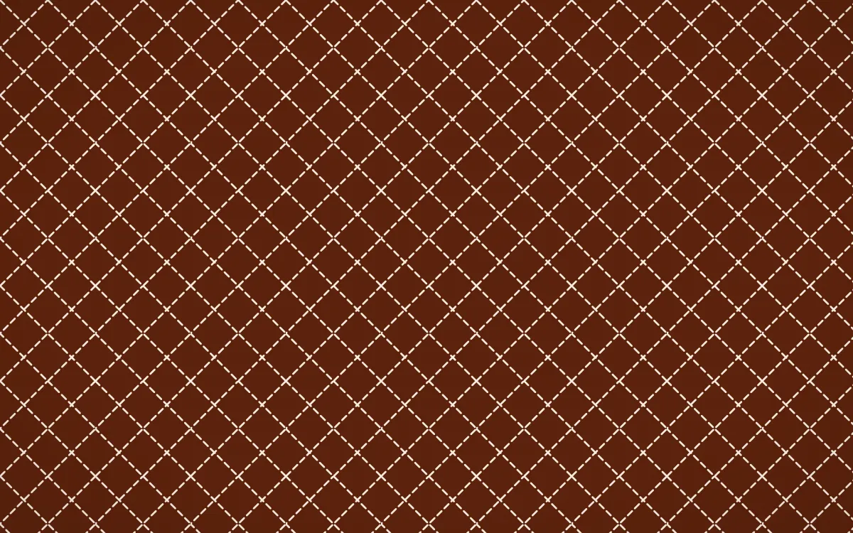 Momiji Maple Stitch Diamonds — dark brown and beige sashiko background