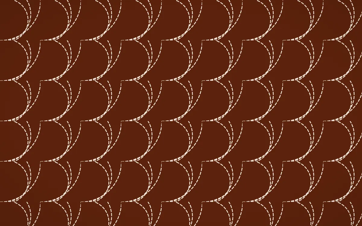 Momiji Maple Stitch Fans — dark brown and beige sashiko background