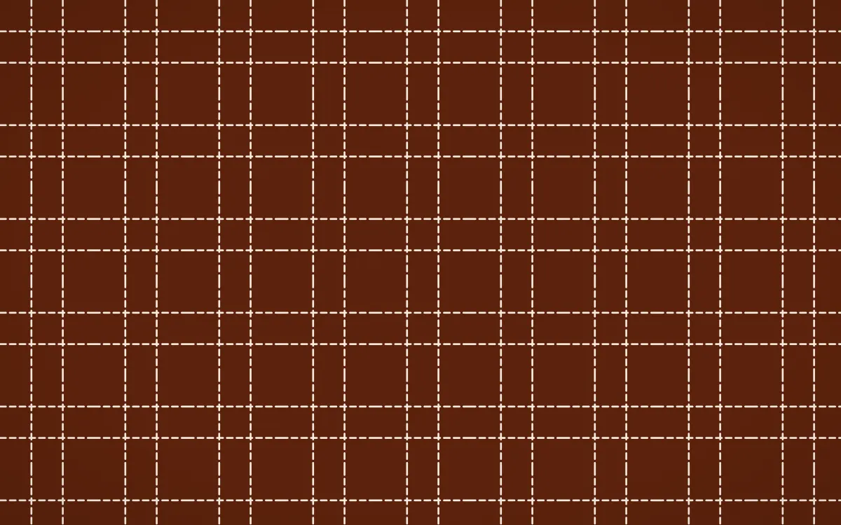 Momiji Maple Stitch Grid — dark brown and beige sashiko background